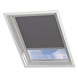 Radeco® Dachfenster verdunkelungsrollo für Velux PK08 hellgrau mit Führungsschiene, Rollo für dachfenster, velux dachfenster Rollo, velux verdunkelungsrollo, verdunkelungsrollo dachfenster