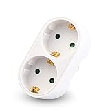 Doppelstecker für Steckdose, Steckdosenadapter Fach, Mehrfachstecker für Küche Büro Reisen