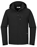 33,000ft Softshelljacke für Herren Wasserdicht Winterjacke Winddicht Warme Fleece Gefüttert Windbreaker Funktionsjacke Outdoorjacke für Wandern Fahrrad Camping Schwarz M