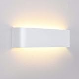 Lightess Wandlampe LED Innen Modern Wandleuchte Weiss Up Down Licht Wandbeleuchtung Warmweiss Treppenhuas Beleuchtung 16W IP44 Flurlampen für Wohnzimmer Schlafzimmer Flur aus Aluminium