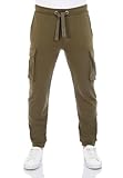 riverso Cargo Jogginghose Herren Baumwolle lang Regular Fit RIVLoris Cargohose Sporthose Trainingshose Freizeithose Taschen Grün XL, Größe:XL, Farbe:Ivy Green
