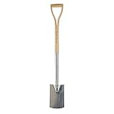 Kent & Stowe Beetspaten – Profi-Spaten aus Edelstahl, für die Verwendung im Beet, Gartenspaten mit Stiel aus Eschenholz, Länge: 104 cm, Silber/Holzfarbe