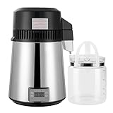 Wasser Destilliergerät, Edelstahl Wasserdestilliergerät mit Glaskanne, 800W Water Distiller Wasserfilter Vollautomatisch, Wassermenge und Temperatur Regelbar Destilliergerät für Reines Trinkwasser