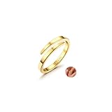 Diamday 14K Gold Offener Finger Ring für Damen Herren - Verstellbar Daumen Midi Eternity Band Stapelbar Dünner Goldring Gefüllt Knuckle Mode Schmuck Geschenke 52