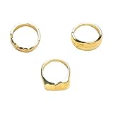 Poratble Ringe, Verzierungsset, geometrische Stile, Zubehör-Set in Gold-Finish, für den täglichen Gebrauch, Partys, geometrisches Metall