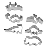 MOTHNUR Edelstahl Dinosaurier Keksausstecher 6 Stück Backformen Keksformen für Backzubehör