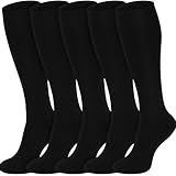 Kniestrümpfe Damen & Herren Strümpfe (6 Paar) Komfortbund Baumwolle Damensocken, Weich & Atmungsaktiv mit Komfortbund (DE/NL/SE/PL, Numerisch, 43, 46, Regular, Regular, 6x Schwarz)