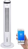 Sichler Haushaltsgeräte Turmluftkühler: 3in1-WLAN-Luftkühler mit App, für Siri, Alexa & Google Assistant, 60 W (Turmventilator mit Luftbefeuchter, Turmventilator mit Fernbedienung)