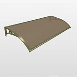 Außentür Baldachin, Baldachin Fenstermarkise mit Transparenten Polycarbonat-Platte Und Aluminiumrahmen, UV-Regenschneeabdeckung, Wetterfest (Farbe: Braun, Größe: 80x240cm)