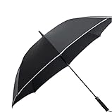 Tigrun Regenschirm Sturmfest Schirm Golfschirm, Automatischer Offener Stockschirm, Übergröße, Doppeldach, Belüfteter Regenschirm, Winddicht, Wasserdicht Regenschirme (Color : Schwarz, Size : 90CM)