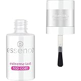 essence extreme LAST top coat, Überlack, Nr. 01, Transparent, langanhaltend, glättend, schützend, glänzend, vegan, ohne Mikroplastikpartikel, ohne Konservierungsstoffe, ohne Parfüm, 1er Pack (8ml)