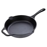 VICTORIA Bratpfanne Gusseisenpfanne Eingebrannte, Induction 30cm Geeignet für Feuer, Grill, Backofen, Ceranfeld, Gas, Cast Iron Skillet Cured, Toxic Free Non-Stick Kochgeschirr ohne PTFE oder PFOA