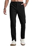 Elegancity Herren Chinohose Schwarz Stretch Freizeithose Regular Fit Stoffhose Anzughose Einfarbig 60% Baumwolle Passform Mit Bundgummi S