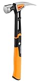 Fiskars Universalhammer IsoCore L zum Einschlagen der Nägel, Länge: 34 cm, Gewicht: 0,91 kg, Schwarz/Orange, 1020214