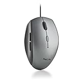 NGS Moth Gray - Optische Maus mit USB-Kabel für Computer mit 5 Silent-Tasten und Scrollen, Ergonomische Maus, 800/1200/1600 DPI dimmbar, Grau