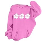 Generisch Mädchen Blumen Stempel Hoodie Casual Hundred Padded Sweatshirt Dinosaurier Pulli (Pink, 6-7 Years)