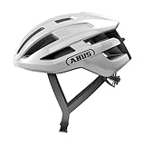 ABUS Rennradhelm PowerDome - leichter Fahrradhelm mit cleverem Belüftungssystem und aerodynamischem Profil - Made in Italy - für Damen und Herren - Weiß Glänzend, Größe L