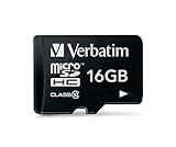 Verbatim Premium Micro SDHC Speicherkarte, 16 GB, Datenspeicher für Foto- und Video-Aufnahmen, Micro SD Karte in schwarz, ideal für Handy, Kamera oder Tablet