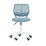 FurnitureR Ergonomischer justierbarer Höhendreher Rolling Computer Executive Stuhl für Home Office Arbeitszimmer, Blassblau, ‎Plastic, 38CM x39CM x75-85CM