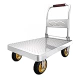 Robuster, faltbarer Plattformwagen, zusammenklappbare Sackkarre mit Rollen, ergonomischer Griff, ideal für einfachen Transport und schweres Heben, perfekt für Lager und Zuhause