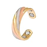 Dreifarbige Kupferringe für Damen, magnetischer Ring mit 3 Farben, 99,9 % massives, reines Kupfer, Geschenk für Frauen