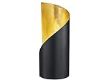 Reality Leuchten Tischleuchte Frank R50161032, Metall Schwarz matt/Goldfarbig, exkl. 1x E14, 10 x 10 x 24 cm