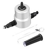 HOMSFOU Doppelkopf Metallblechschneider Aufsatz für Bohrmaschine Robuster Nibbler Cutter für Aluminium Edelstahl Kunststoff Holz Präziser Blechknabber für Reparatur Dekoration und