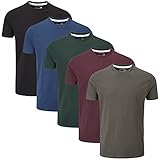 Charles Wilson 5er Packung Einfarbige T-Shirts mit Rundhalsausschnitt (X-Large, Dark Essentials Type 41)