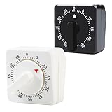 feyiubmen 2 Stück Mechanischer Küchentimer, Kurzzeitwecker Küche, Küchenwecker mit Lauter Alarm, Eieruhr, 60 Minuten Kurzzeitmesser für Küche und Lernen