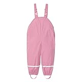 vejtmcc Kleinkind Kinder Regen Latzhose Winddicht Wasserdicht Schlamm Overall Outfits Nylon Ideal für Freizeit, Weste Kinder (Pink, 140)