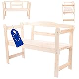 MODO24 Gartenbank aus Holz, Parkbank, Gartenmöbel, Sitzbank, Bank Friesenbank, Holzbank, 2-Sitzer, In- & Outdoor, FSC-Holz, Abmessungen 46x118x78 cm, Farbe: Naturholz