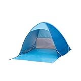 JUMPLAWN Automatisches Pop Up Campingzelt Blau UV Schutz Strandzelt mit Bodenverankerung Schneller Aufbau für Outdoor Strand Garten