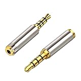 Adapter 3,5mm Stecker auf 2,5mm Buchse, 24K Vergoldeten 3,5mm auf 2,5mm Konverter Klinkenstecker, 3.5mm Kopfhöreradapter für Handy, Headset, Mikrofon,Kopfhörer- Stereo oder Mono- 2 Stück