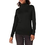 Amazon Essentials Damen Leichter, Langärmeliger Rollkragenpullover, Klassischer Schnitt (Erhältlich In Übergröße), Schwarz, XXL