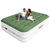 Zearna Luftmatratze 2 Personen 203x152x40 cm, Luftbett Selbstaufblasend in 3 Minuten, Aufblasbare Matratze Gästebett mit Eingebauter Elektrischer Pumpe, Aufblasbares Bett für Heimgebrauch