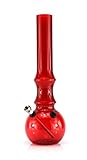 Budawi® Acrylbong Vase mit Alu Chillum und Alu Kopf Wasserpfeife Bong rot