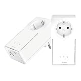STRONG - Powerline 2000 Duo EU Set - 2 Powerline-Adapter - 2000 Mbps, Fast-Internetzugang - integrierte Steckdose - 300 m Reichweite - Für IPTV, HD Streaming, Gaming - LAN-Anschluss - weiß
