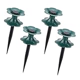Generisch 4 Stück Schlauchführungsspitzen aus Metall Wasserführungsräder mit Erdanker Gartenschlauchhalter für Rasenbewässerung Einfache Bodenmontage Wetterfest
