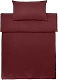Amazon Basics Mikrofaser-Bettwäsche-Set, Weinrot, 135 cm x 200 cm / 50 cm x 80 cm x 1