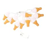 DOITOOL LED Eiscreme Lichterkette 2m 10 Warmweiße LED ohne Batterien Innenraum Dekoration Geburtstag Party Kinderzimmer