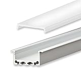 INNOVATE Aluminium - Alu Profil - T-Profile für LED Stripes/Streifen (Alu T-Profil Mini 24mm - flache milchige Abdeckung)