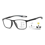 TR90 Sport Lesebrille mit Federscharniere für Damen und Herren Gute Bequeme Flexible Anti-Blaue Computerbrille Leicht Komfortabel Lesehilfe(Black/Grey,1.5 x)
