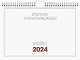 BRUNNEN Monatskalender 2024 1 Seite = 1 Monat A4 quer weiß