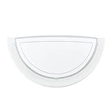 EGLO Wandlampe Planet 1, Wandleuchte halbrund, Wandbeleuchtung für Innen aus Metall und Glas, Wohnzimmerlampe in Weiß, Flurlampe mit E27 Fassung
