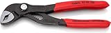 KNIPEX Cobra Wasserpumpenzange, 150 mm, Muttern bis 30 mm, Rohre bis 36 mm, Feinverstellung per Knopfdruck, Rohrzange, 87 01 150