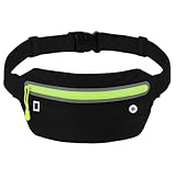 Peginmol Laufgürtel für Handy, Lauftasche Jogging wasserdichte, Hüfttasche für Running mit Reflektierende Streifen, Sportgürtel Running Belt zum Joggen, Fitness, für Fast Alle Smartphones, Schwarz