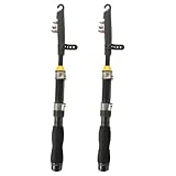 WHAMVOX 2 Stück Superharte Kurze Meeresrute Kurze Spinnrute Rucksack Angelrute Einziehbare Angelrute Mini Angelwerkzeug Im Taschenformat