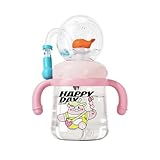 Becher Mit Springbrunnen Für Kinder, 300ml Baby Trinklernflasche Mit -Spritzer, Niedlicher Trainer Cup Auslaufsicherer Becher, Bunte Kinderbecher Mit Strohhalmen Und Deckel