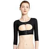 TDJDYQU Arm Formenbekleidung Für Frauen Post-Chirurgie Slimmer Compression Sleeves Haltungskorrektor Tops Mit Bruststütze(Schwarz,XS)