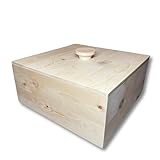 ZirbenShop Zirbenbrotdose | Brotbehälter aus Zirbe | Brotaufbewahrungsbox aus Holz | Brotkasten mit herausnehmbarer ZirbenHolz-Gitter | nachhaltig & für langanhaltende Frische